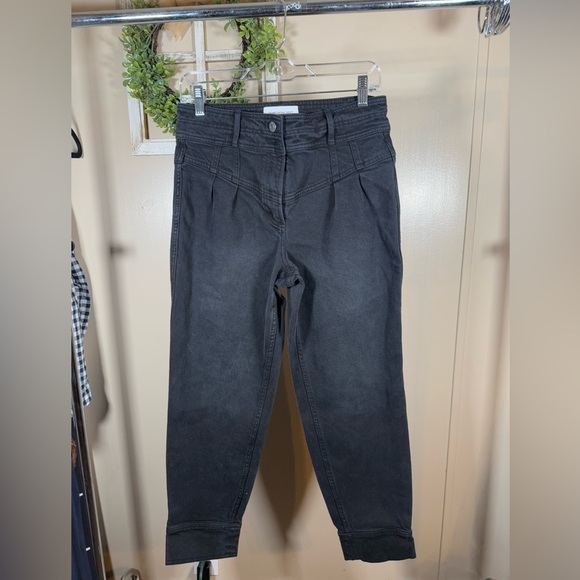 Something Navy Denim - Something Navy Yoke Front Barrel Leg Jeans Black Size 8 cotton
